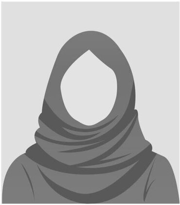Saudi woman Placeholder Avatar Profile on Gray Background. Woman in traditional Muslim head scarf. Arab Avatar, user profile, person icon, silhouette, profile picture for unknown or anonymous individuals for social media, website, operator icon